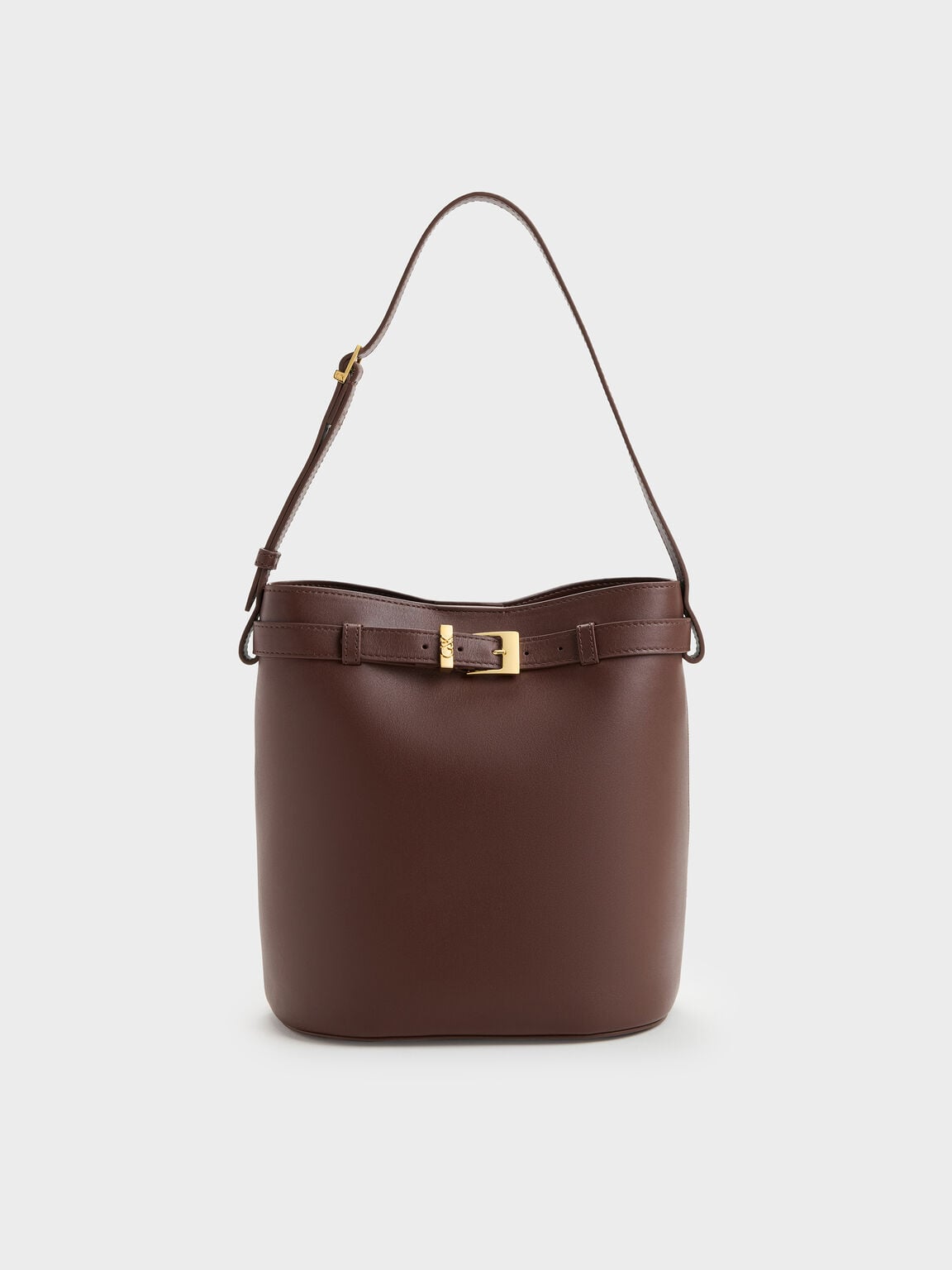 Jody Leather Belted Bucket Bag